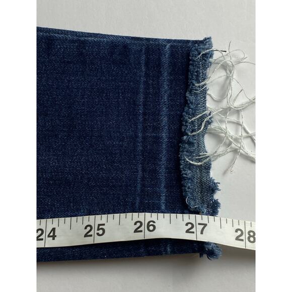 Just Black Women’s Dark Wash Tapered Leg Raw Hem Jeans Size 27 - Picture 7 of 8